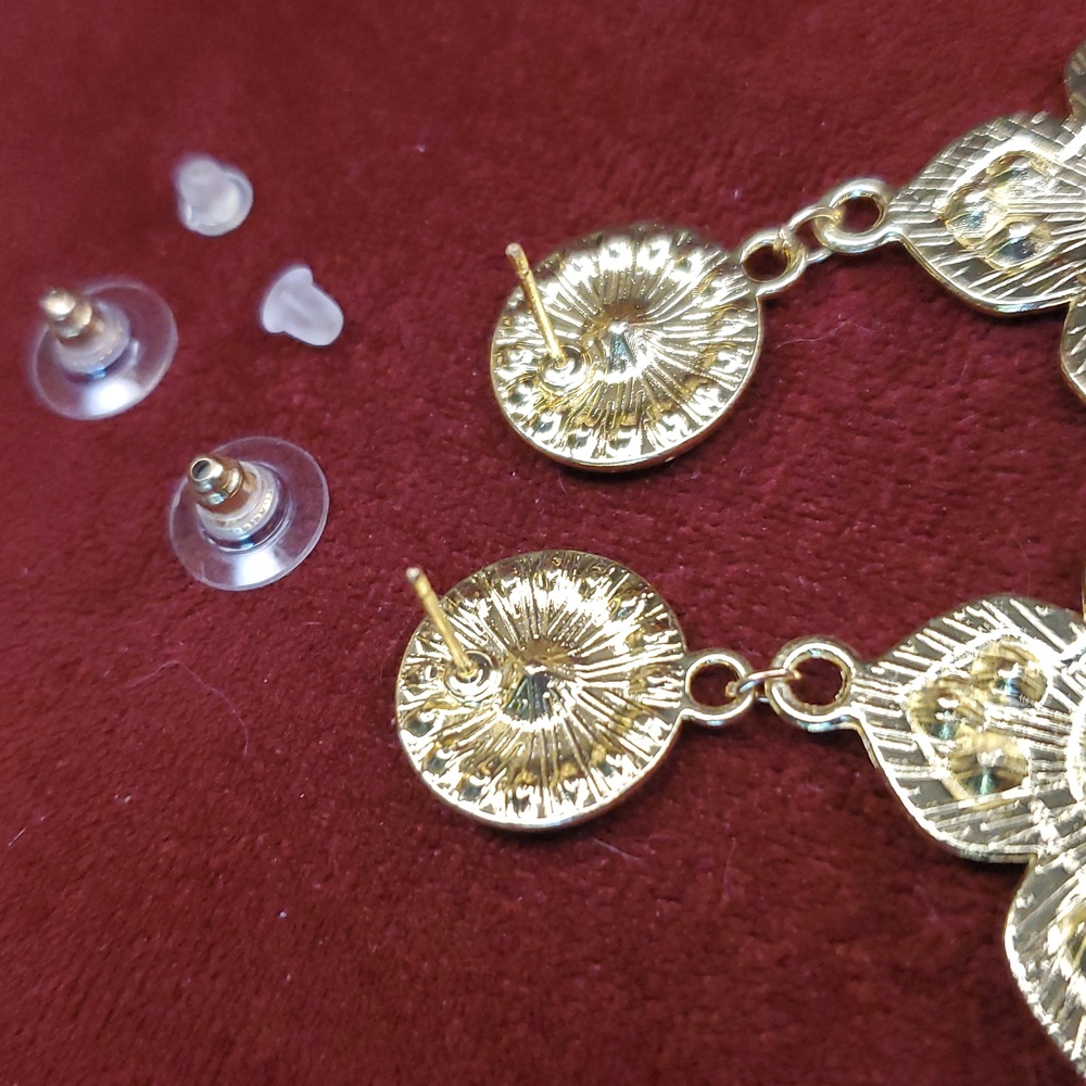 Multicolor Mosaic Rhinestone Earrings - Picture 9 of 12